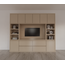 123kast  TV vakkenkast Biarritz - 260x40x220H cm - tv vak - cinewall - push to open deuren - greeploze soft close lades - open vakken - strak design - 5cm plank en frame dikte