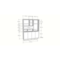 123kast  Vakkenkast Mastella - 2M - 200x35x235H cm - klepdeur in bovenkast - open vakken - strak design - 4 push to open deuren - 4cm plank dikte