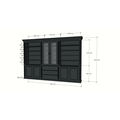 123kast  Boekenkast Amalfi  - 320x40x220H cm - verstelbare planken - vitrinedeuren - 4 push to open deuren - 3 greeploze lades