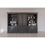 123kast  Boekenkast Amalfi  - 320x40x220H cm - verstelbare planken - vitrinedeuren - 4 push to open deuren - 3 greeploze lades