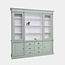 123kast  Buffet/Boekenkast Edinburgh - 225x50x230H cm - 2 vitrine deuren - open vak - 2 dichte deuren - 6 soft close lades - verstelbare planken - landelijke afwerking