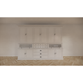 123kast  Buffetkast / Grutterskast Burano - 300x50x230H cm - 2 bolkleppen - dichte deuren in bovenkast - 9 lades