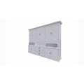 123kast  Buffetkast / Grutterskast Burano - 300x50x230H cm - 2 bolkleppen - dichte deuren in bovenkast - 9 lades