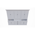 123kast  Buffetkast / Grutterskast Burano - 300x50x230H cm - 2 bolkleppen - dichte deuren in bovenkast - 9 lades