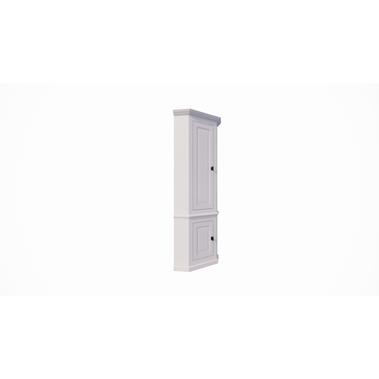 123kast  Hoekkast Willemstad - 60x60x230H cm - 2 dichte scharnierdeuren - landelijke afwerking