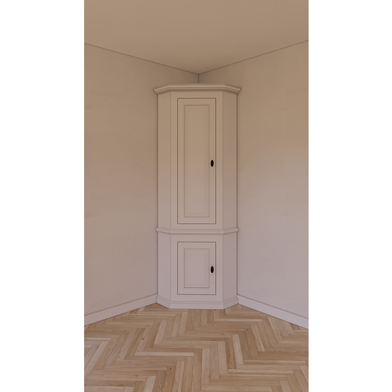 123kast  Hoekkast Willemstad - 60x60x230H cm - 2 dichte scharnierdeuren - landelijke afwerking