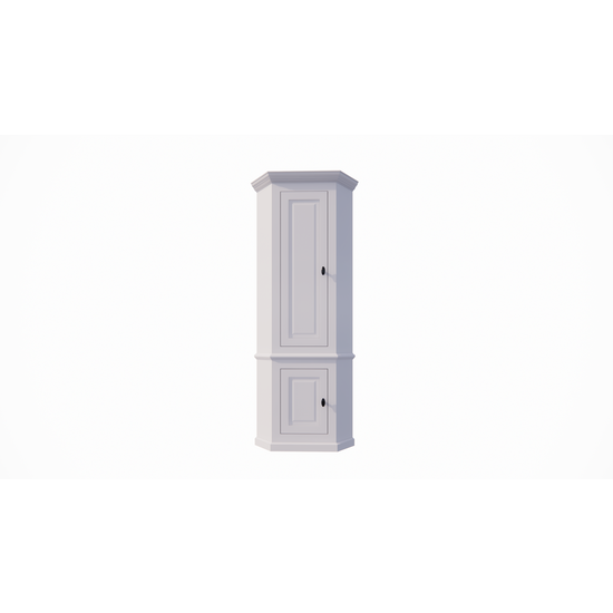 123kast  Hoekkast Willemstad - 60x60x230H cm - 2 dichte scharnierdeuren - landelijke afwerking