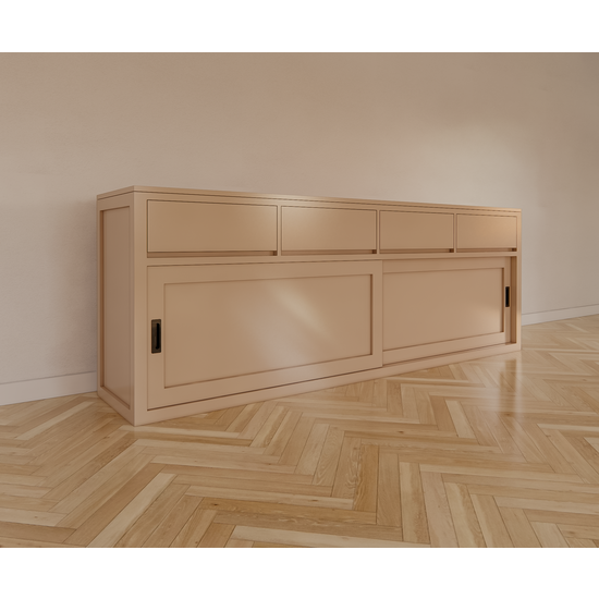 123kast  Dressoir Neiva - 250x50x90H cm - 2 schuifdeuren - strakke design