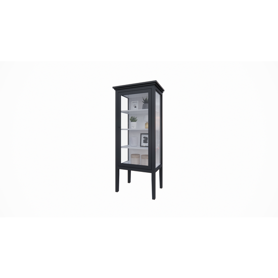 123kast  Vitrinekast Pasto - 70x50x180H cm - op pootjes - strak disign