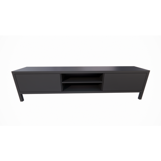 123kast  TV dressoir Tomar - 220x40x40H cm - op pootjes - 2 push to open deuren - 2 open vakken - strak disign