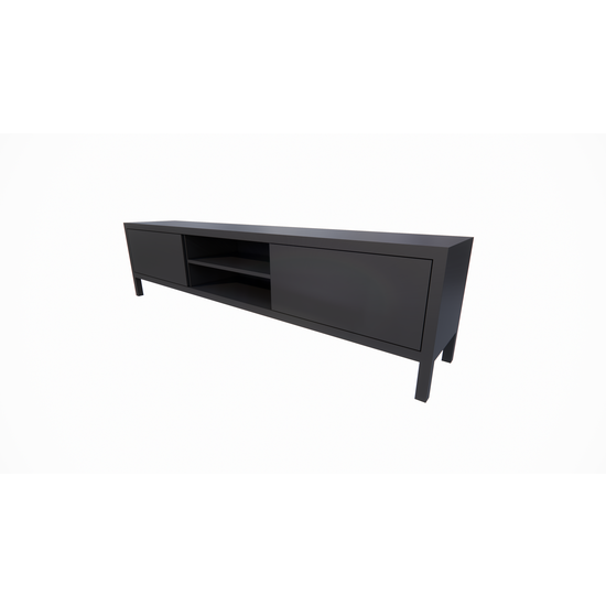 123kast  TV dressoir Tomar - 220x40x40H cm - op pootjes - 2 push to open deuren - 2 open vakken - strak disign