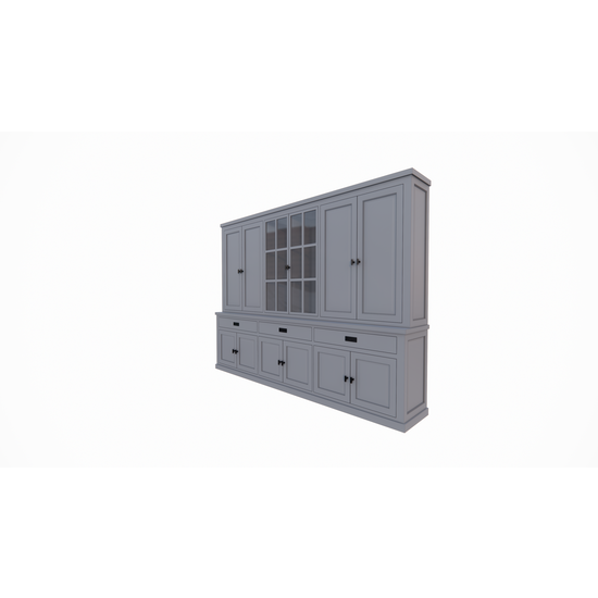 123kast  Buffetkast Aveiro - 300x50x220H cm - vitrinedeuren - 3 soft close lades - 12 scharnierdeuren