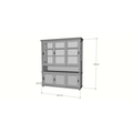 123kast  Buffetkast Tavira - 190x47x220H cm - schuifdeuren - deels van glas - open vak - op pootjes