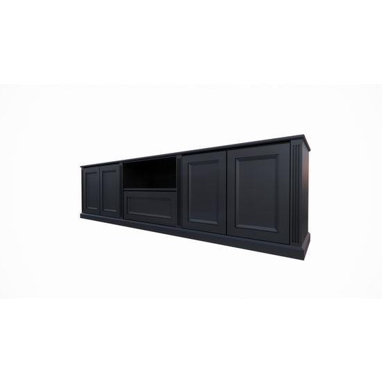 123kast  TV dressoir Amalfi - 220x40x60H cm - 4 greeploze push to open deuren - 1 push to open lade - strak design