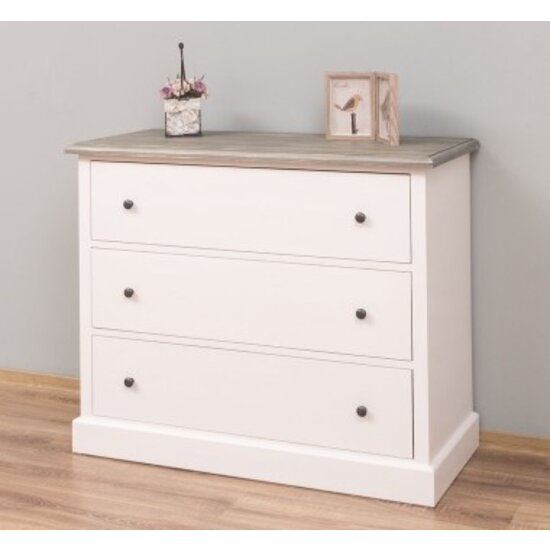 123kast  Ladekast Lombok - 100x40x90H cm - 3 soft close lades - eiken bovenblad