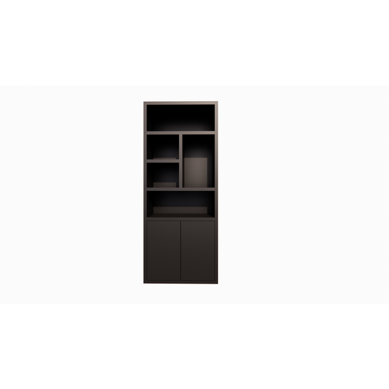 123kast  Vakkenkast Mendoza 01 - 90x35x220H cm - 2 push to open deuren - 5 open vakken