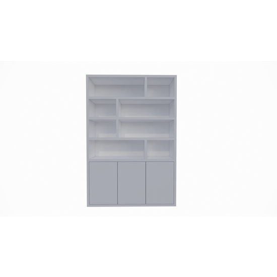 123kast  Vakkenkast Mendoza 03 - 150x35x220H cm - 3 push to open deuren - 8 open vakken