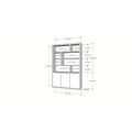 123kast  Vakkenkast Mendoza 03 - 150x35x220H cm - 3 push to open deuren - 8 open vakken