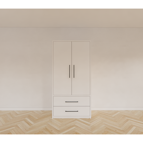 123kast  kledingkast Zakyntos 01 - 100x60x200H cm - 2 deuren - 2 lades