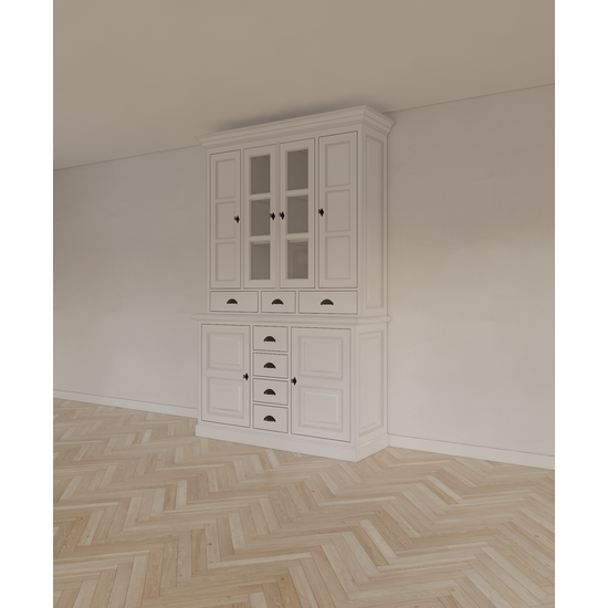 123kast  Buffetkast Bangkok - 150x50x240H cm - 6 deurtjes - 7 soft close lades - 2 glazen deuren