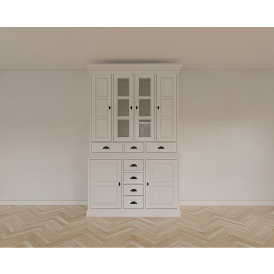 123kast  Buffetkast Bangkok - 150x50x240H cm - 6 deurtjes - 7 soft close lades - 2 glazen deuren