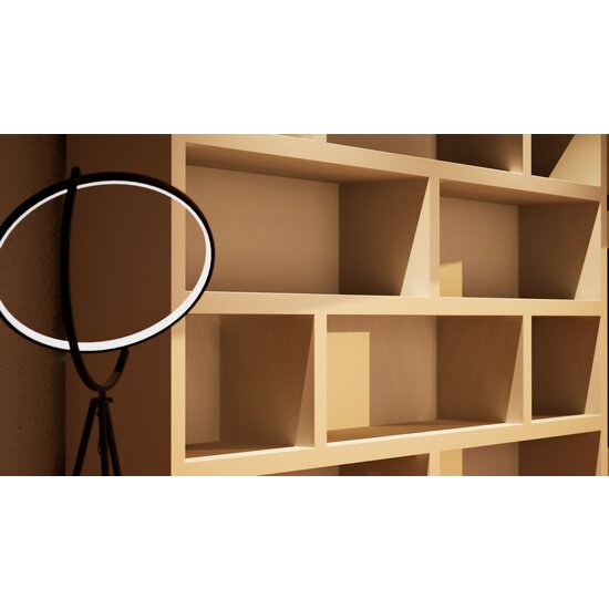 123kast  Vakkenkast Londen 02 - 250x40x240H cm - strak design - 4 greeploze deuren - push to open deuren - open vakken - 5cm plank dikte