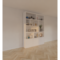 123kast  Vakkenkast Siesta - 180x35x240H cm - 3 push to open deurtjes - 8 open vakken - 5cm plank dikte