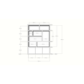 123kast  Vakkenkast Siesta - 180x35x240H cm - 3 push to open deurtjes - 8 open vakken - 5cm plank dikte