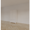 123kast  Kinderkledingkast Slawi - 90x50x180H cm - op pootjes -  2 scharnierdeuren - verstelbare planken en hang gedeelte - 1 soft close lade
