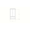 123kast  Kinderkledingkast Slawi - 90x50x180H cm - op pootjes -  2 scharnierdeuren - verstelbare planken en hang gedeelte - 1 soft close lade