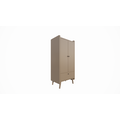 123kast  Kinderkledingkast Denok - 90x60x195H cm - op ronde pootjes - 2 scharnierdeuren - verstelbare planken en hang gedeelte - 1 soft close lade