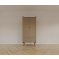 123kast  Kinderkledingkast Denok - 90x60x195H cm - op ronde pootjes - 2 scharnierdeuren - verstelbare planken en hang gedeelte - 1 soft close lade