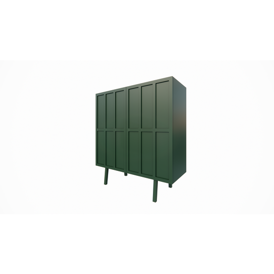123kast  Dressoir/meidenkast - Kanpa - 100x40x110H cm - 2 push to open deurtjes - op zwarte stalen pootjes