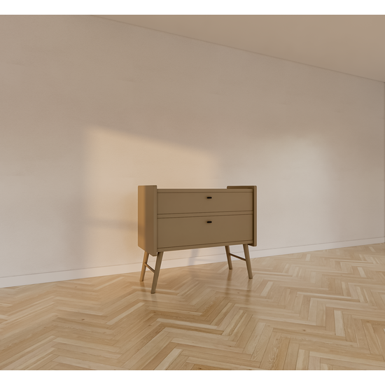 123kast  Dressoir Bowen - 100x55x90H cm - 2 soft close lades - op ronde houten pootjes