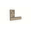 123kast  Tv vakkenkast Frankston - 300x45x235H cm - 7 deurtjes - 6 open vakken - 4cm plank dikte
