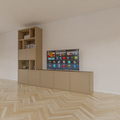 123kast  Tv vakkenkast Frankston - 300x45x235H cm - 7 deurtjes - 6 open vakken - 4cm plank dikte