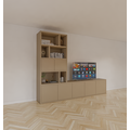 123kast  Tv vakkenkast Frankston - 300x45x235H cm - 7 deurtjes - 6 open vakken - 4cm plank dikte