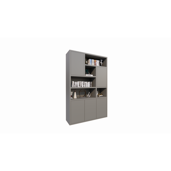 123kast  Vakkenkast Bendigo - 152x45x235H cm - 5 push to open deuren - 5 open vakken - 4cm plank dikte