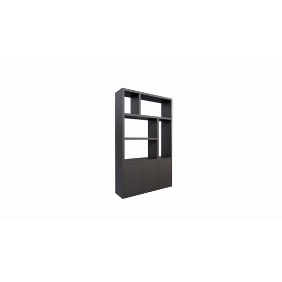 123kast  Vakkenkast/roomdivider Bergen - 150x40x240H cm - 5cm plank dikte - 3 push to open deuren - open achterwand