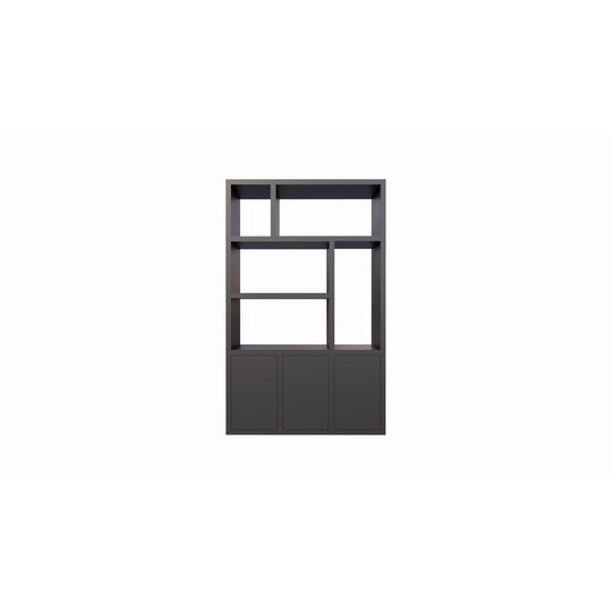 123kast  Vakkenkast/roomdivider Bergen - 150x40x240H cm - 5cm plank dikte - 3 push to open deuren - open achterwand