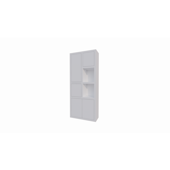 123kast  Vakkenkast Mafra 01 - 100x40x240H cm - 6cm plank dikte - dichte deuren in bovenkast