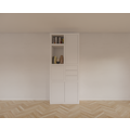 123kast  Vakkenkast Mafra 02 - 100x40x240H cm - 6cm plank dikte - dichte deuren in bovenkast - met 3 push to open lades