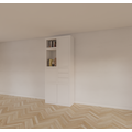 123kast  Vakkenkast Mafra 02 - 100x40x240H cm - 6cm plank dikte - dichte deuren in bovenkast - met 3 push to open lades