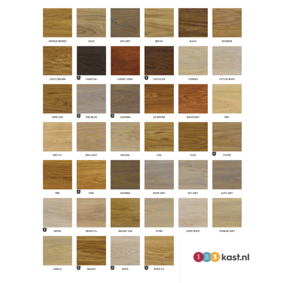 123kast  Eiken kleur mogelijkheden