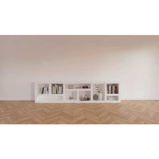 123kast  Sidetable/dressoir Prato 02 - 245x30x60H cm - 5cm plank dikte - openvakken dressoir