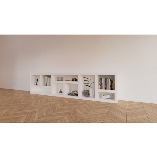 123kast  Sidetable/dressoir Prato 02 - 245x30x60H cm - 5cm plank dikte - openvakken dressoir