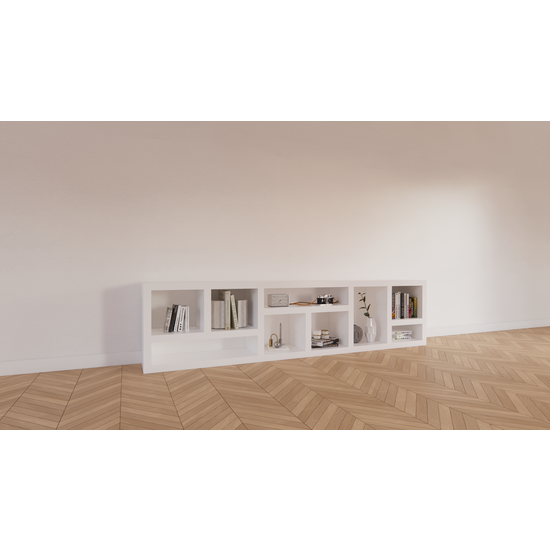 123kast  Sidetable/dressoir Prato 02 - 245x30x60H cm - 5cm plank dikte - openvakken dressoir