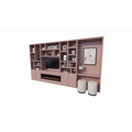 123kast  Tv/bureau vakkenkast Viterbo met openhaard - 460x40x255H cm - 5cm plank dikte - PRIJS OP AANVRAAG