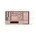 123kast  Cinewall Viterbo (evt. met openhaard)  - 460x40x255H cm - 5cm plank dikte - PRIJS OP AANVRAAG