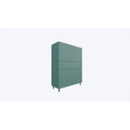 123kast  Vakkenkast/meidenkast Piana - 112x42x144H cm - op stalen zwarte poten - 1 push to open lade - 4 push to open deuren